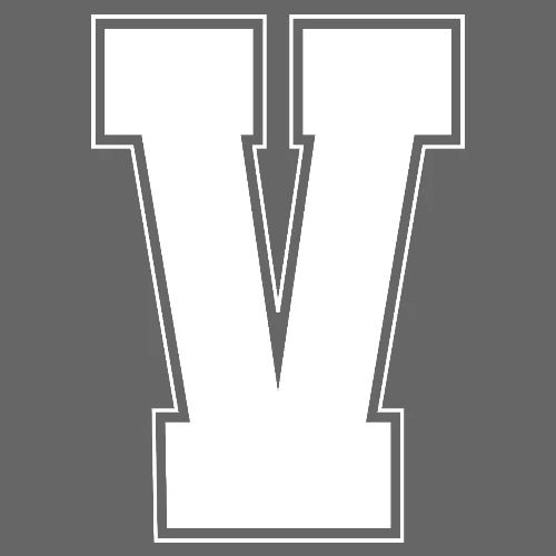 White Letter V – Varsity Alphabet Monogram - Men's Premium T-Shirt