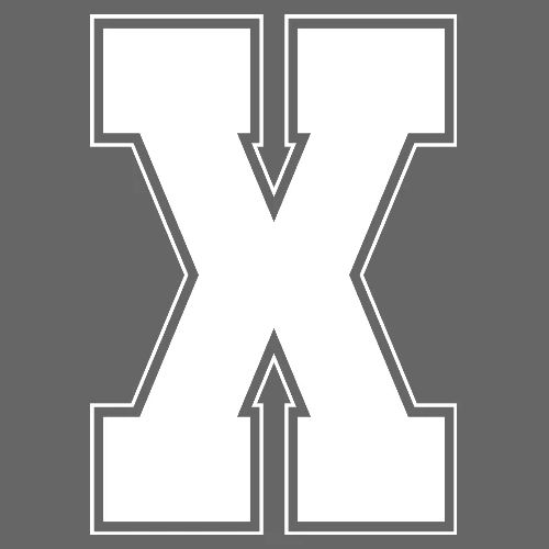 White Letter X – Varsity Alphabet Monogram - Men's Premium T-Shirt