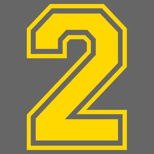 Number 2 in a classic athletic collegiate font - Men's Premium T-Shirt