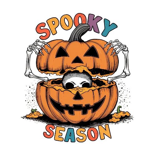 Halloween Collection - Spooky Season Skull Pumpkin - Men's Premium T-Shirt