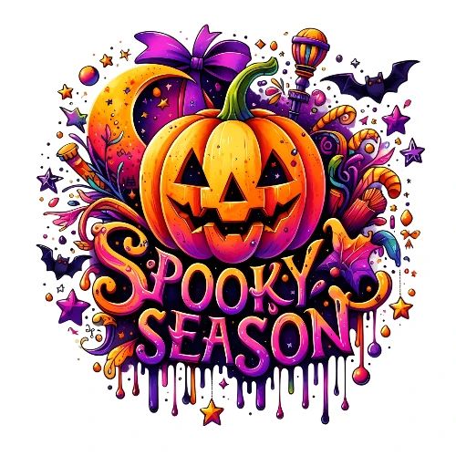 Halloween Collection - Spooky Season, Pumpkin/Bats - Men's Premium T-Shirt