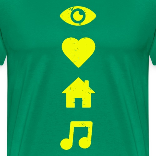 I Love House Music yellow - Men's Premium T-Shirt