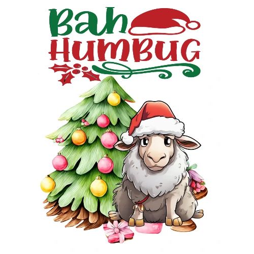 Baah Humbug - Sheep and Christmas Tree - Men's Premium T-Shirt
