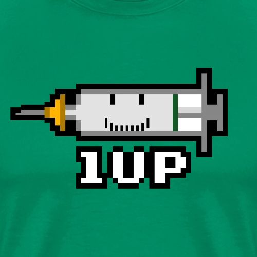 8-bit Vaccine 1UP - Pro Vaccination for COVID-19 - Men's Premium T-Shirt
