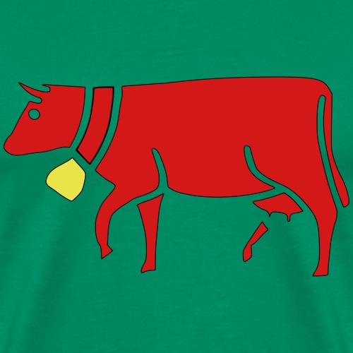 red cow with cowbell - Men's Premium T-Shirt