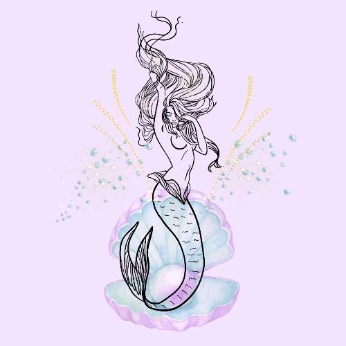 Mermaid Ocean Goddess In Shell - Fairytale Design - Women's Premium T-Shirt