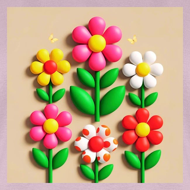3D Flowers and Butterflies in Amber, Floral Design