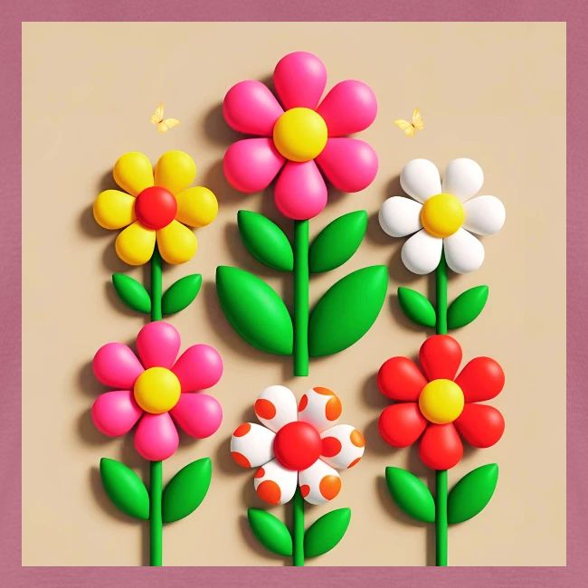 3D Flowers and Butterflies in Amber, Floral Design