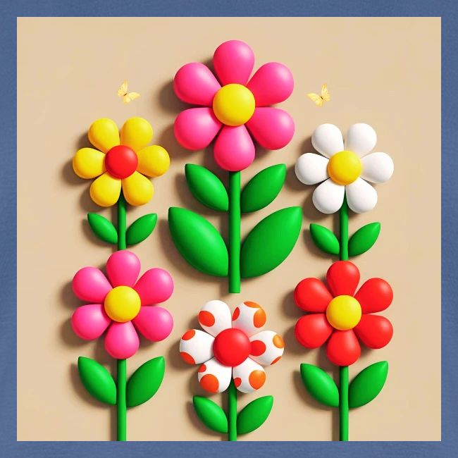 3D Flowers and Butterflies in Amber, Floral Design