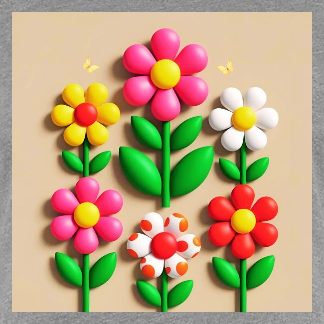 3D Flowers and Butterflies in Amber, Floral Design