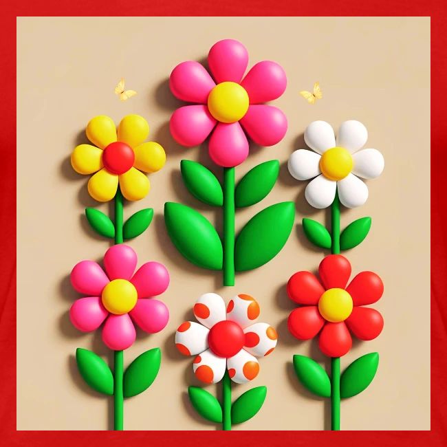 3D Flowers and Butterflies in Amber, Floral Design