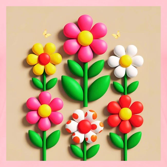 3D Flowers and Butterflies in Amber, Floral Design
