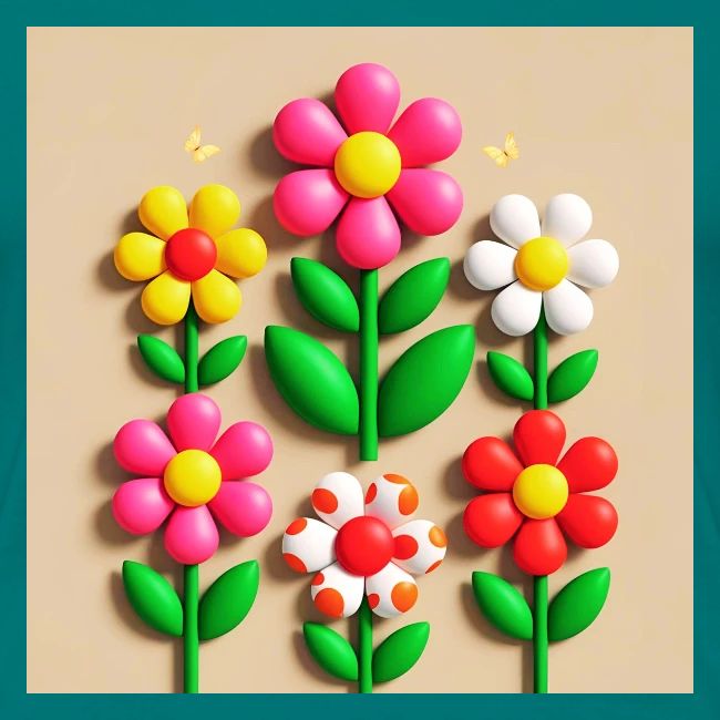 3D Flowers and Butterflies in Amber, Floral Design