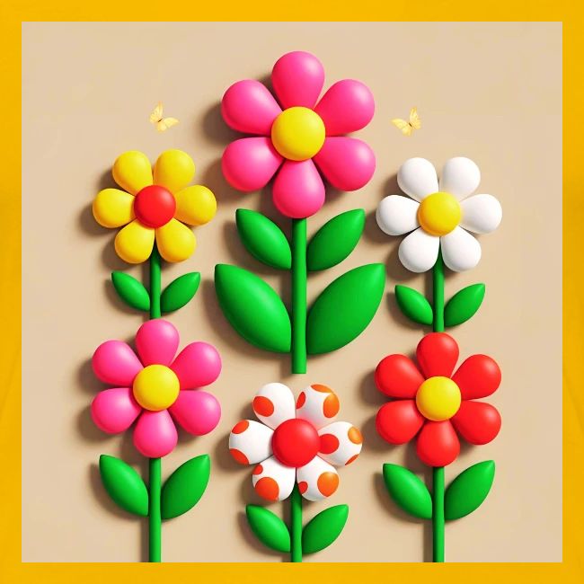 3D Flowers and Butterflies in Amber, Floral Design