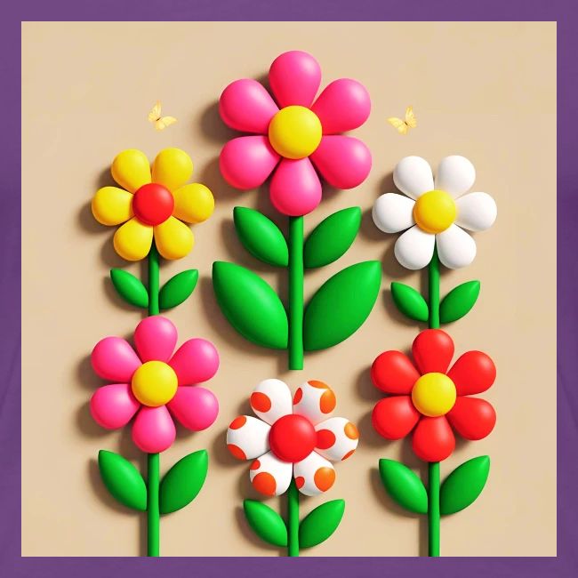 3D Flowers and Butterflies in Amber, Floral Design