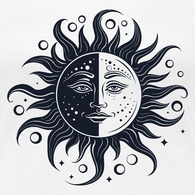 Harmonious Sun and Moon - Spiritual Design