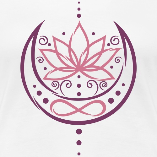 Lotus with Moon and Infinity Symbol - Women's Premium T-Shirt