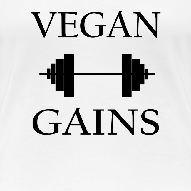 Vegan Gains in black font