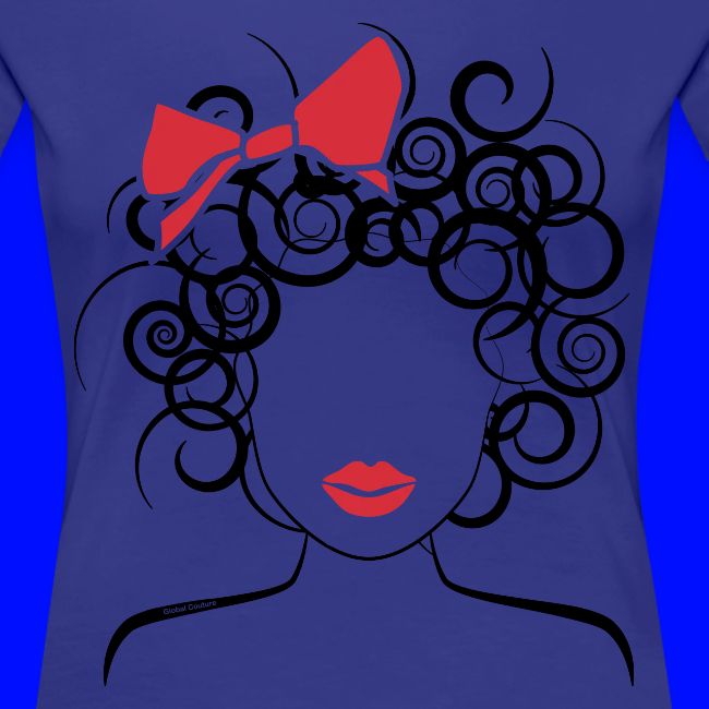 Curly Girl with Red Bow