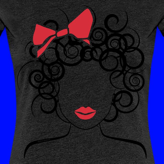 Curly Girl with Red Bow