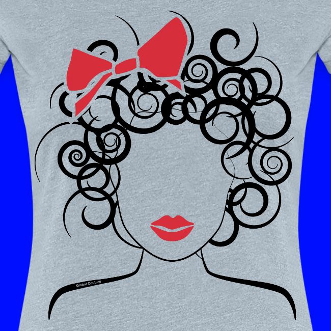 Curly Girl with Red Bow