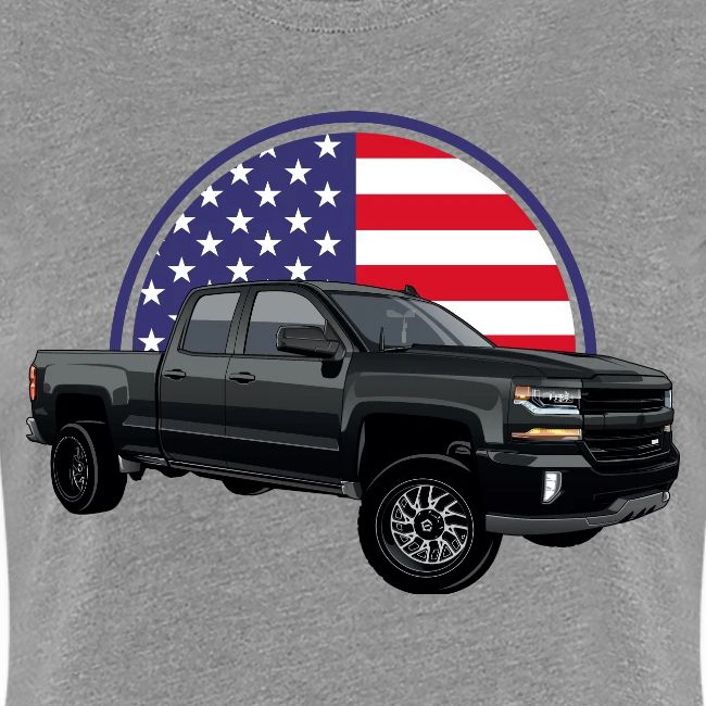 Silverado 4x4 Truck USA Flag
