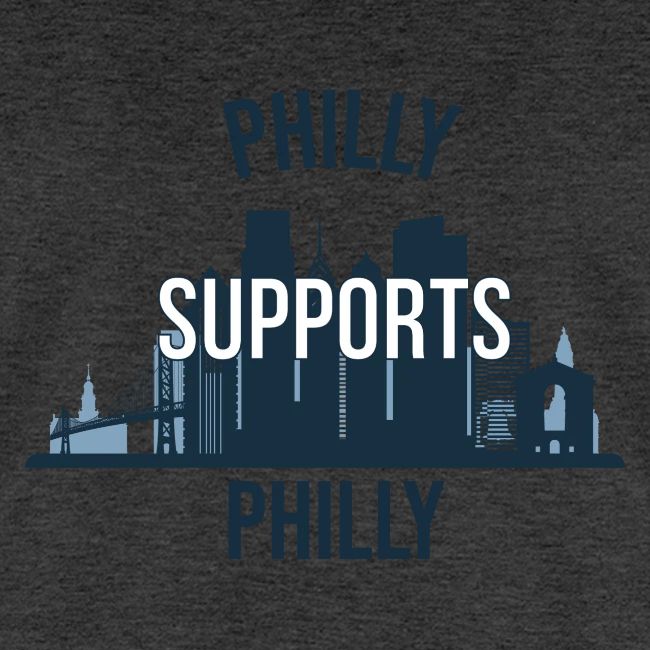 Philly Supports Philly skyline blue transparentbg