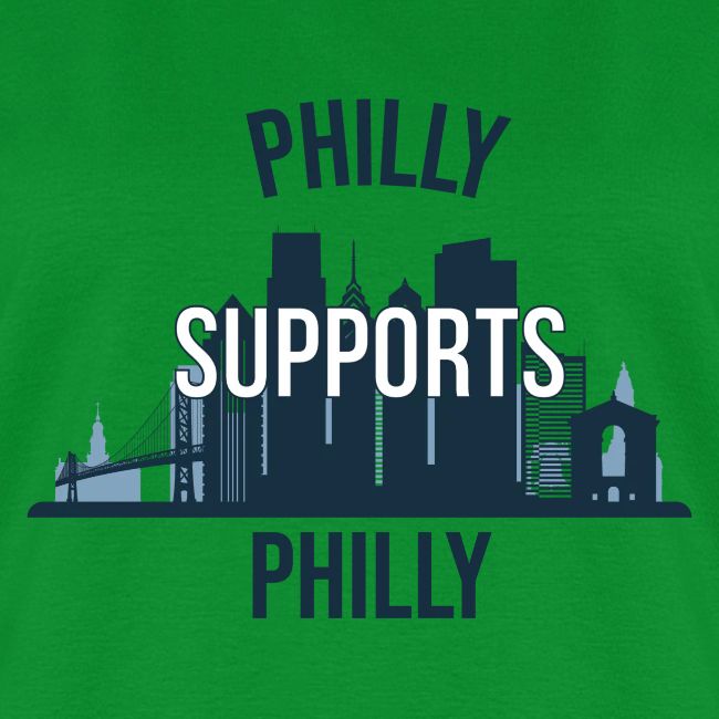 Philly Supports Philly skyline blue transparentbg