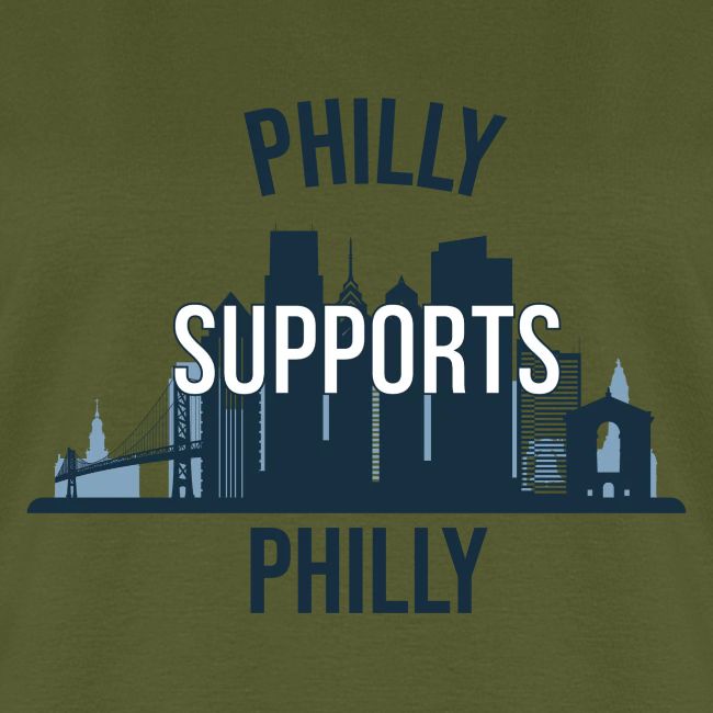 Philly Supports Philly skyline blue transparentbg