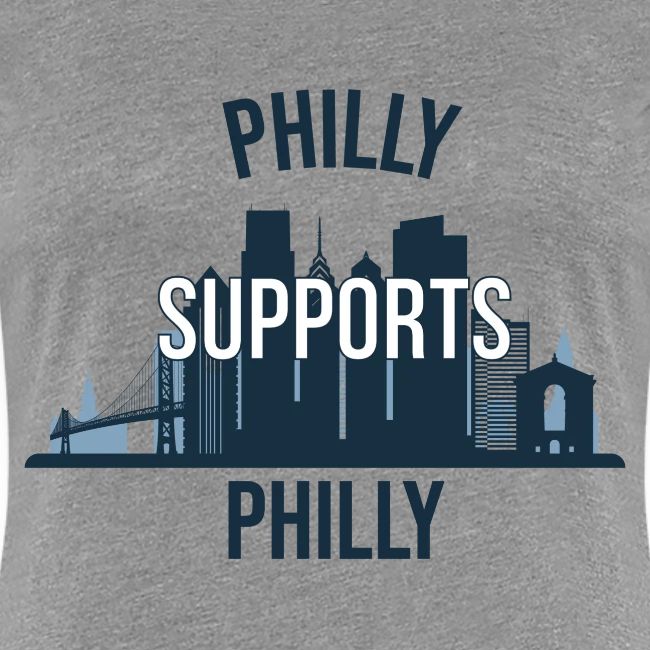 Philly Supports Philly skyline blue transparentbg