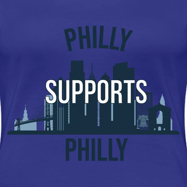 Philly Supports Philly skyline blue transparentbg