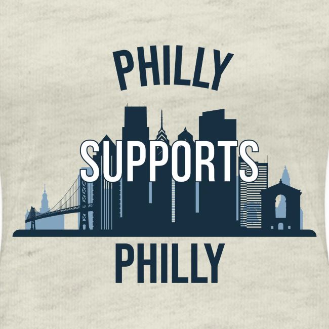 Philly Supports Philly skyline blue transparentbg