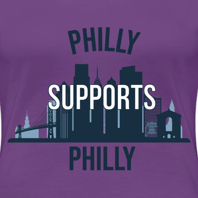 Philly Supports Philly skyline blue transparentbg
