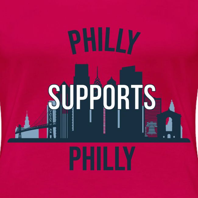 Philly Supports Philly skyline blue transparentbg