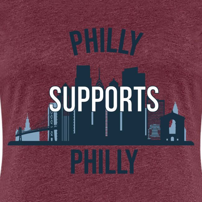 Philly Supports Philly skyline blue transparentbg