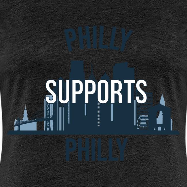 Philly Supports Philly skyline blue transparentbg
