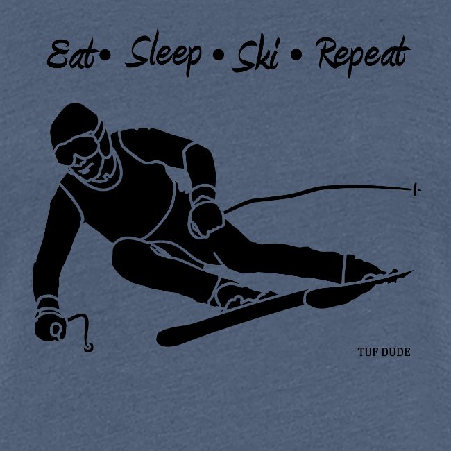 Eat Sleep Ski Repeat - bw - new001