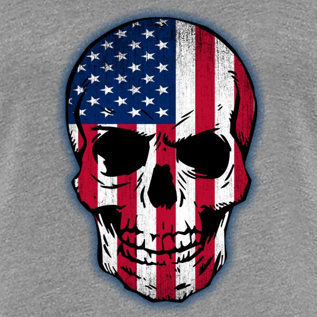 Vintage USA Flag Skull Design