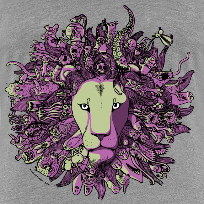 Purple and Green Lion