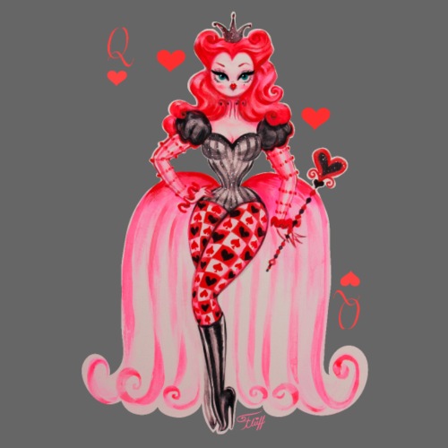 Queen of Hearts Pinup Girl - Women's Premium T-Shirt