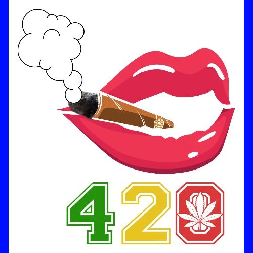 420 Lips Smoking On Cannabis Weed Blunt Fat Joint - Women's Premium T-Shirt