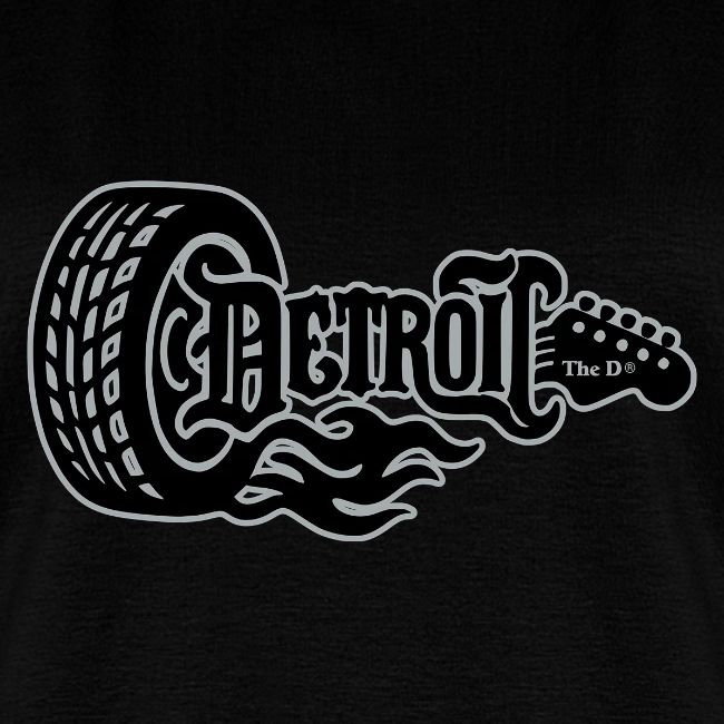The D® - Detroit Wheel Guitar with Flames Blk Slvr