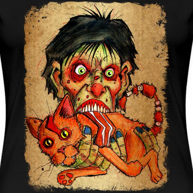 zombie eating bacon cat