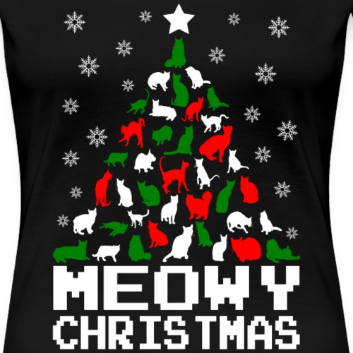 Meowy Christmas Cat Tree Ugly - Women's Premium T-Shirt