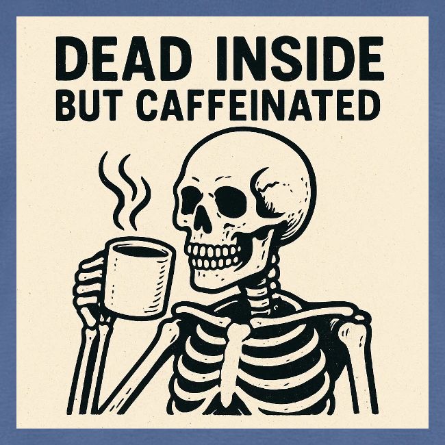 Skeleton Sipping Coffee