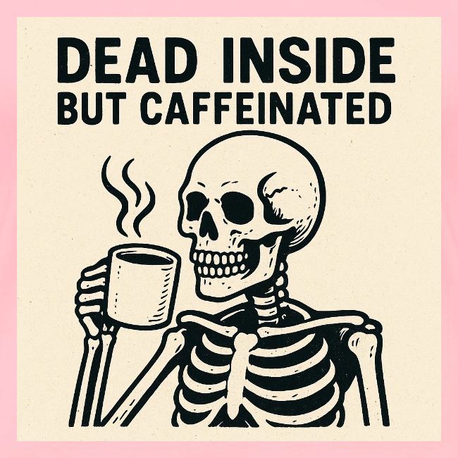 Skeleton Sipping Coffee
