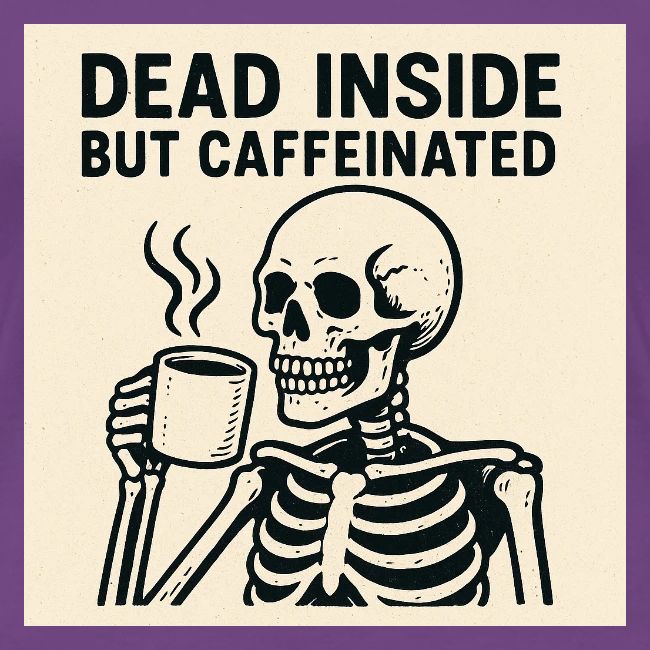 Skeleton Sipping Coffee
