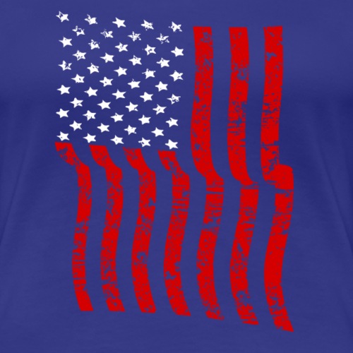 Vintage Waving USA Flag Patriotic T-Shirts Design - Women's Premium T-Shirt