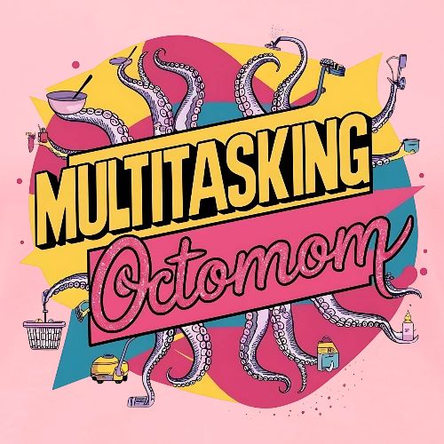 Multitasking Octomom: 8 Arms Tackle Every Task - Women's Premium T-Shirt