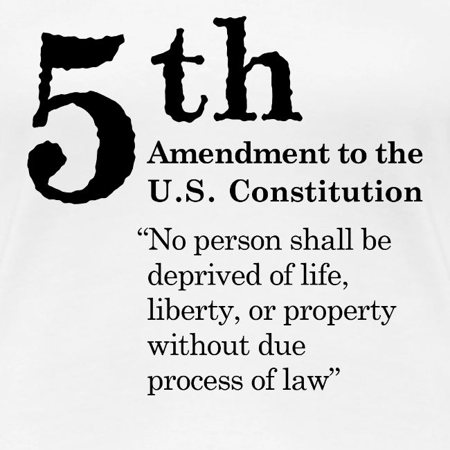 Fifth Amendment Clause (black letters)
